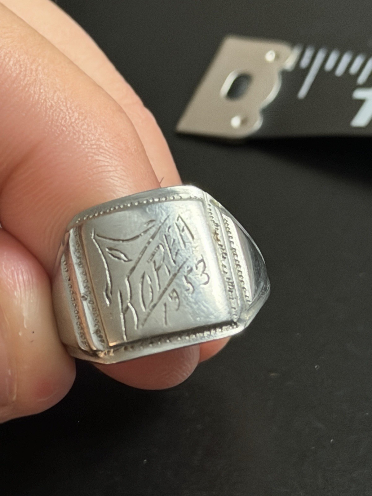 Original Korea War U.S. Military Engraved Sweetheart Ring