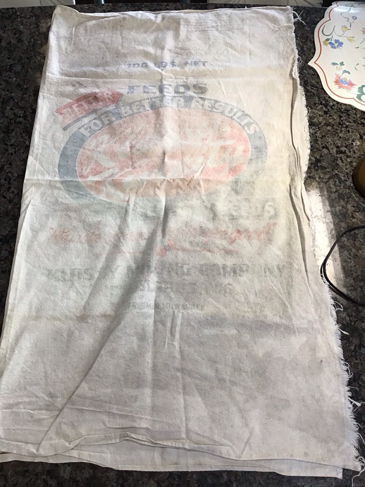 ANTIQUE 100lb COTTON FEED SACK BETTER FEEDS FOR BETTER RESULTS KRAUSE MILWAUKEE
