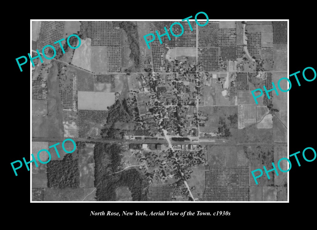 North Rose New York Aerial View Of The Town c1930 Old Large Historic Photo