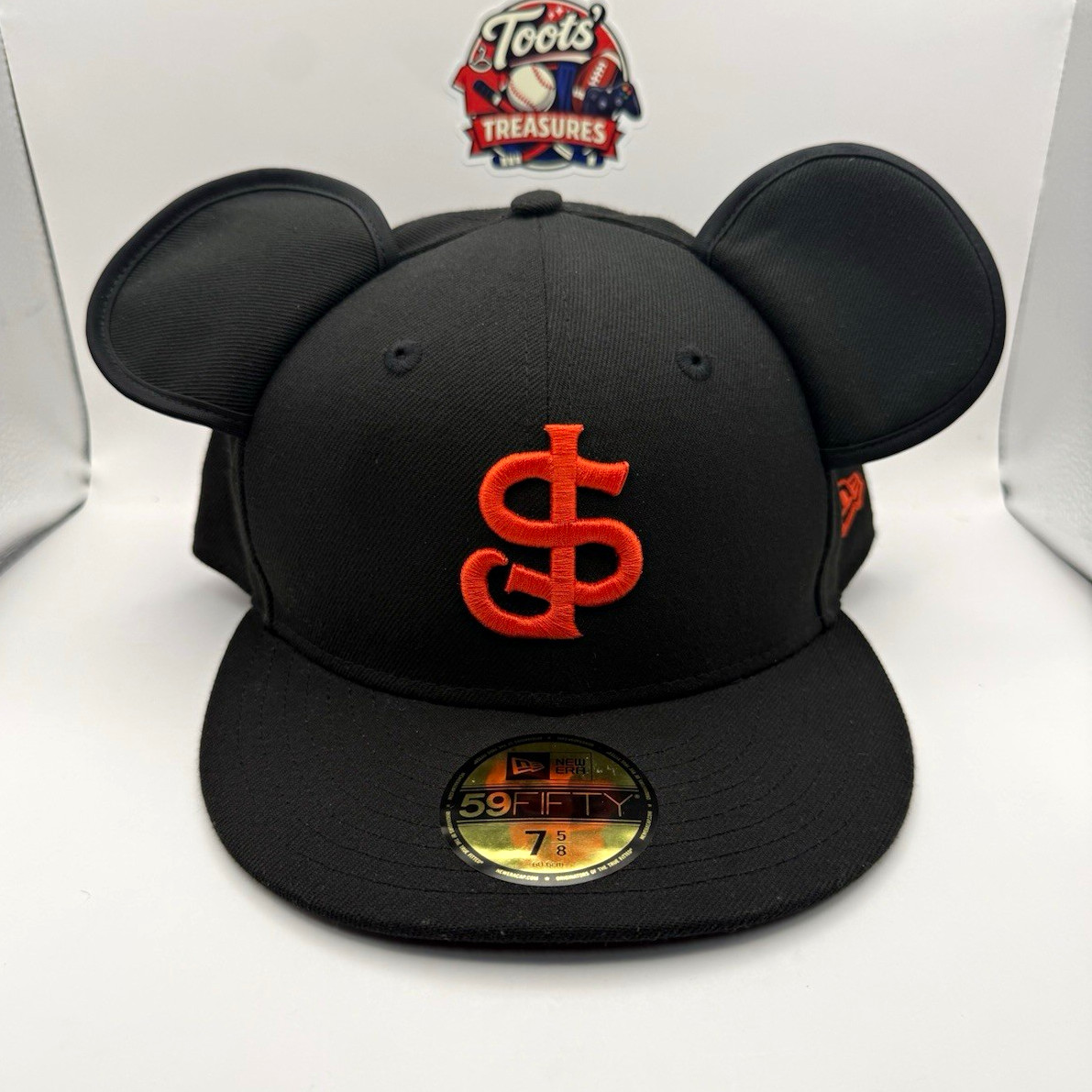 RARE Disney x New Era 59FIFTY San Jose Giants Fitted Hat 7 5/8 Mickey Ears MiLB