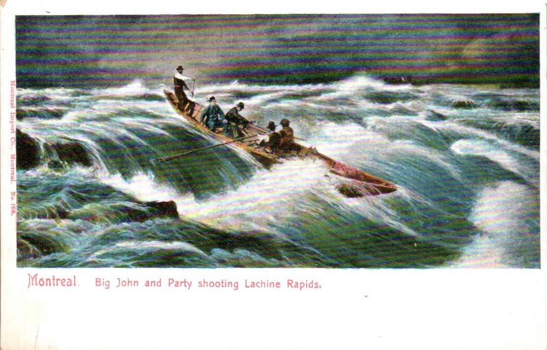 Montreal - Big John shooting the Lachine Rapids - Antique Postcard - circa 1905