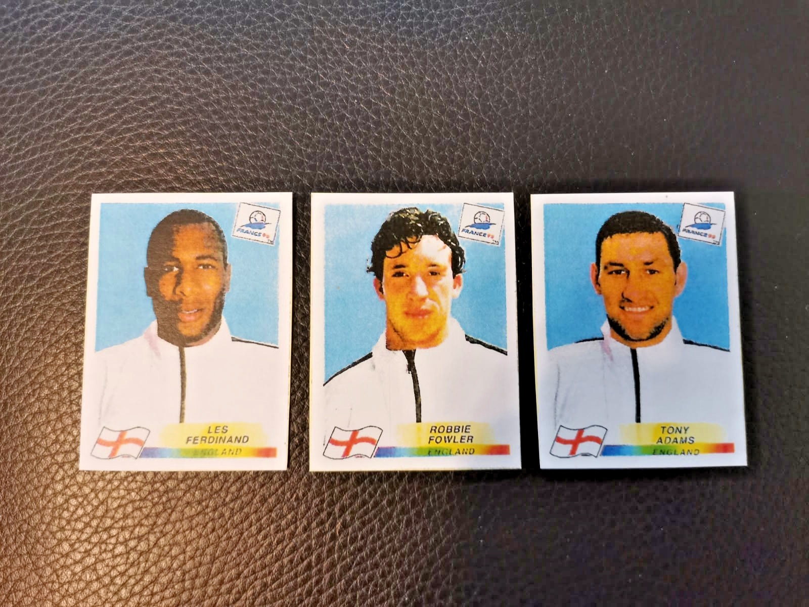 PANINI FRANCE 98 ENGLAND 467 ADAMS 477 FOWLER 478 FERDINAND