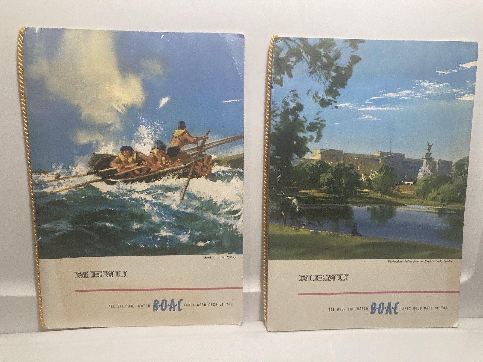BOAC First Class Bar Service Vintage Airline Menu 1963 Travel Ephemera Lot of 2