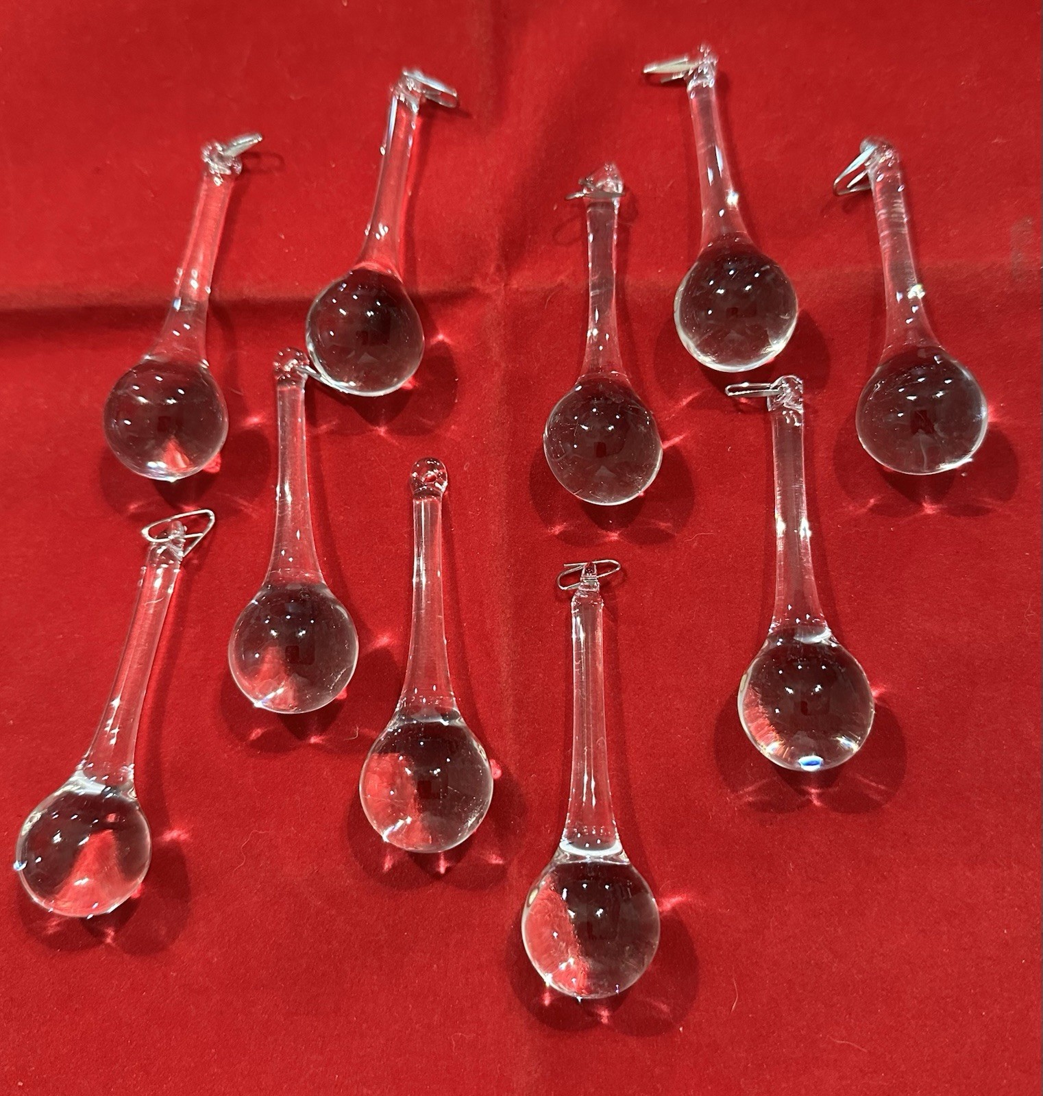Lot Of 10 Clear Glass Teardrop Chandelier Prisms