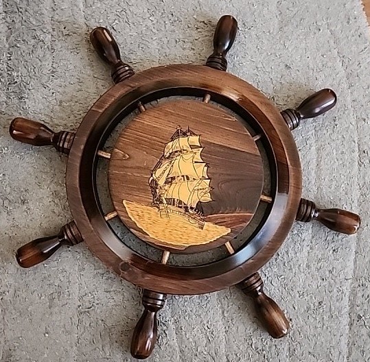 Vintage Nautical Themed Wall Hanging Hand Made In Maine 25 inch.