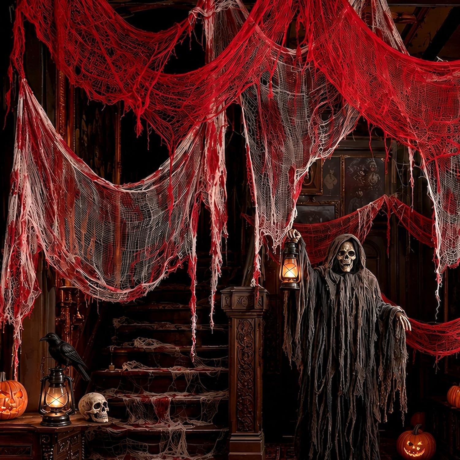 320x80in Halloween Creepy Cloth for Yard and Outdoor Decorations,Blood&Red 320x80in Halloween Creepy Cloth for Yard and Outdoor Decorations,Blood&Red