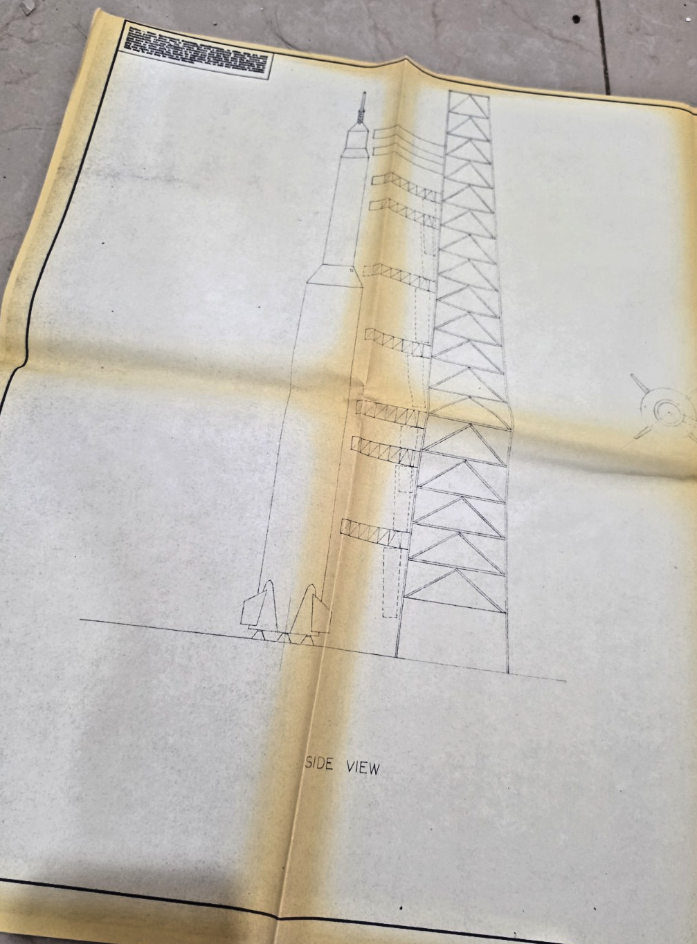 5 1962 NASA Saturn Rocket & Launch Structure Preliminary Blueprints 22x24 JRR4