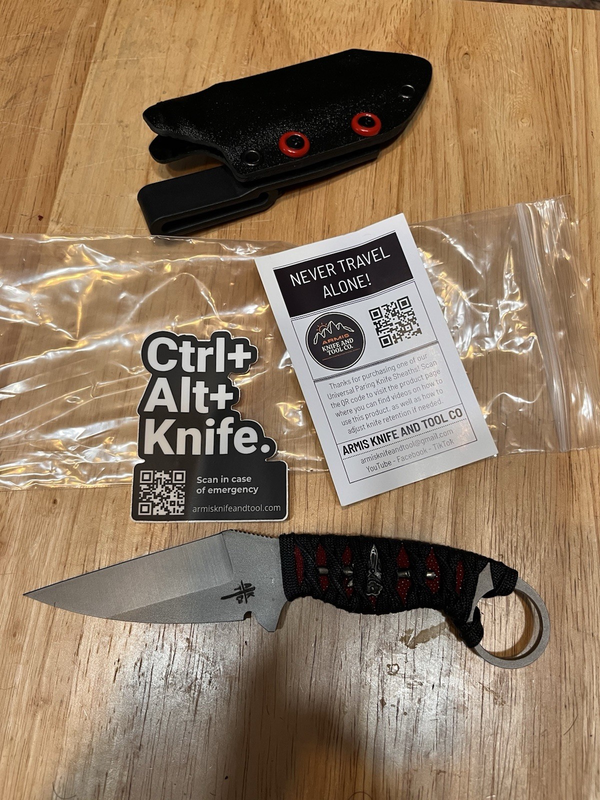 Armis Knife and Tool Co KARAMBITE reverse edge EDC Fixed Blade