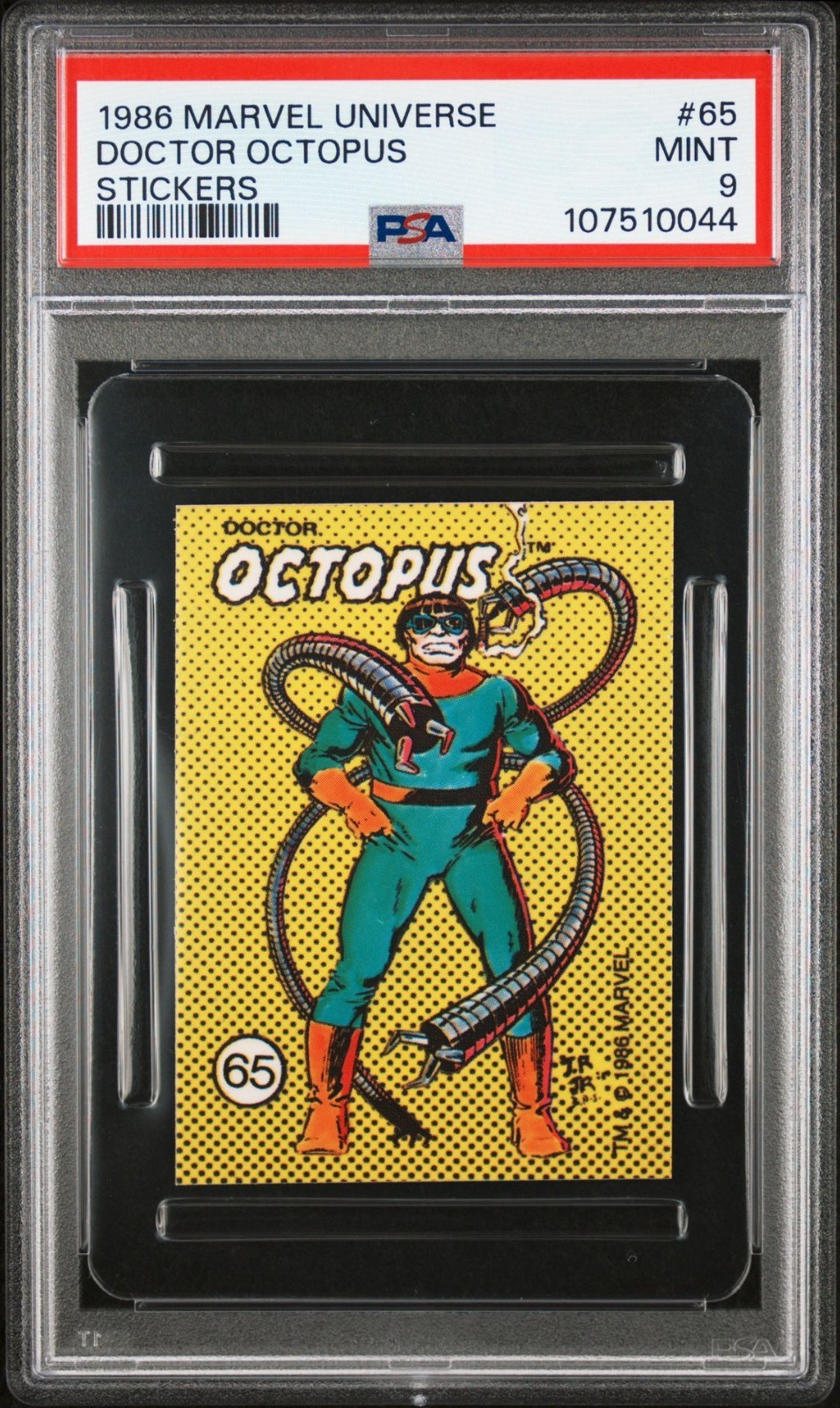 1986 Marvel Comic Images Stickers #65 Doctor Octopus PSA 9