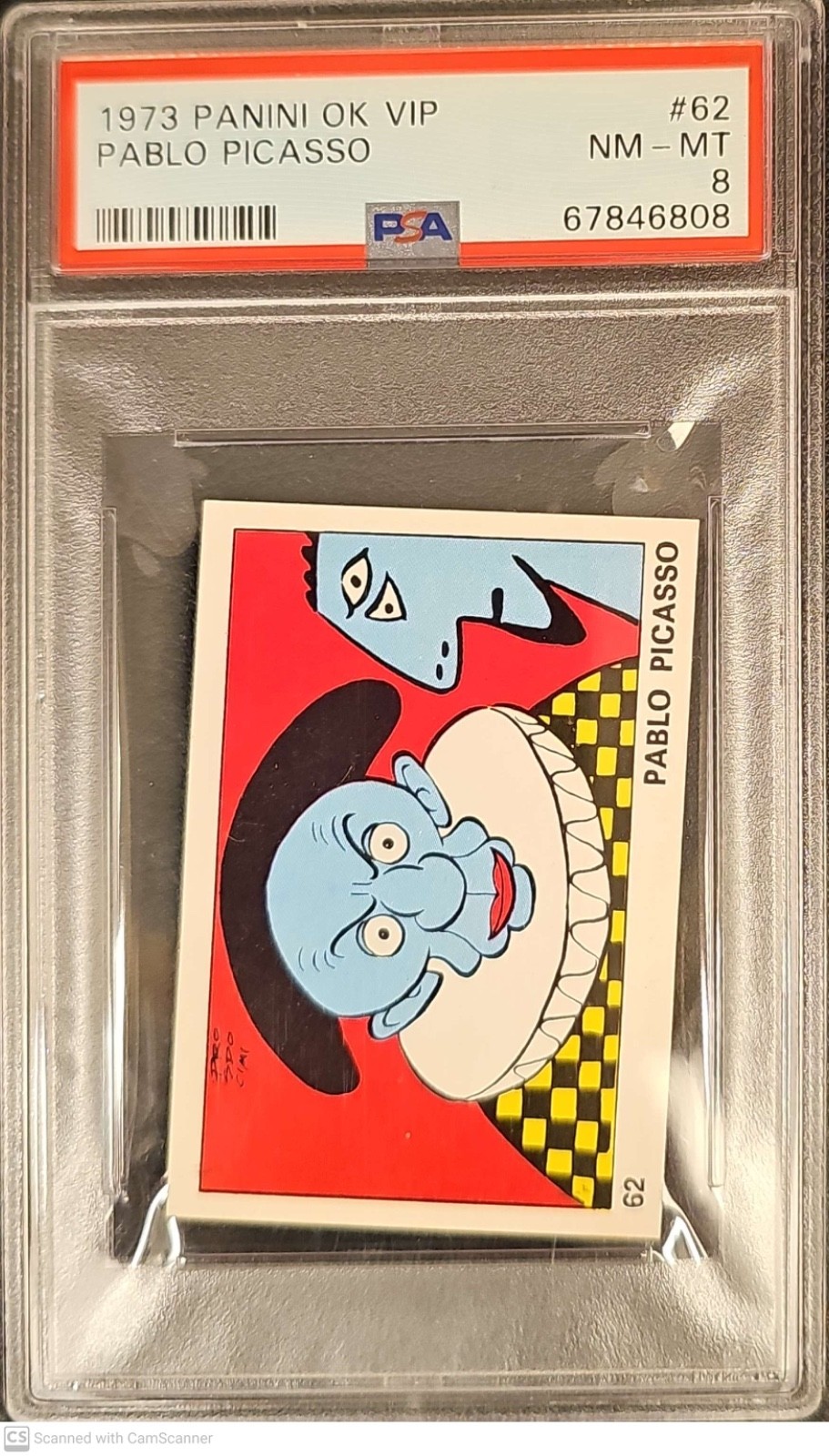 1973 Panini OK VIP 62 PICASSO PSA 8 NM-Mint sticker Artist Pop 4