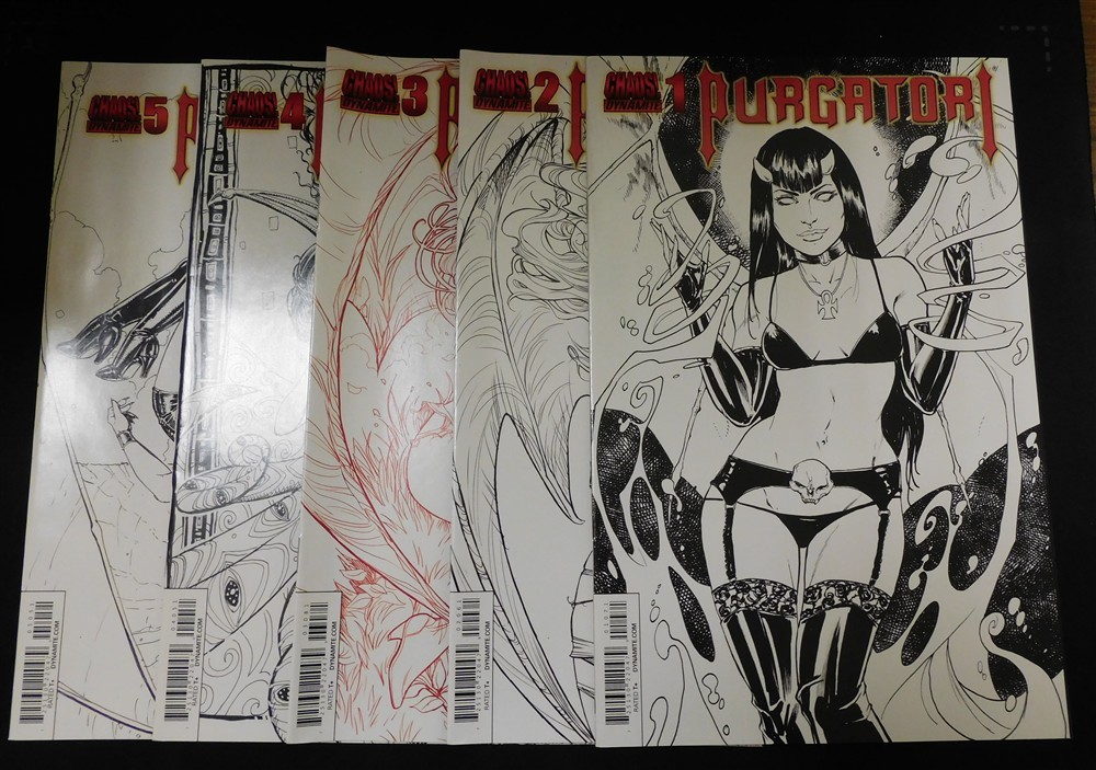 PURGATORI 1-5 DYNAMITE RI B&W RED VARIANT COMIC SET COMPLETE RUFFINO 2014 VF/NM