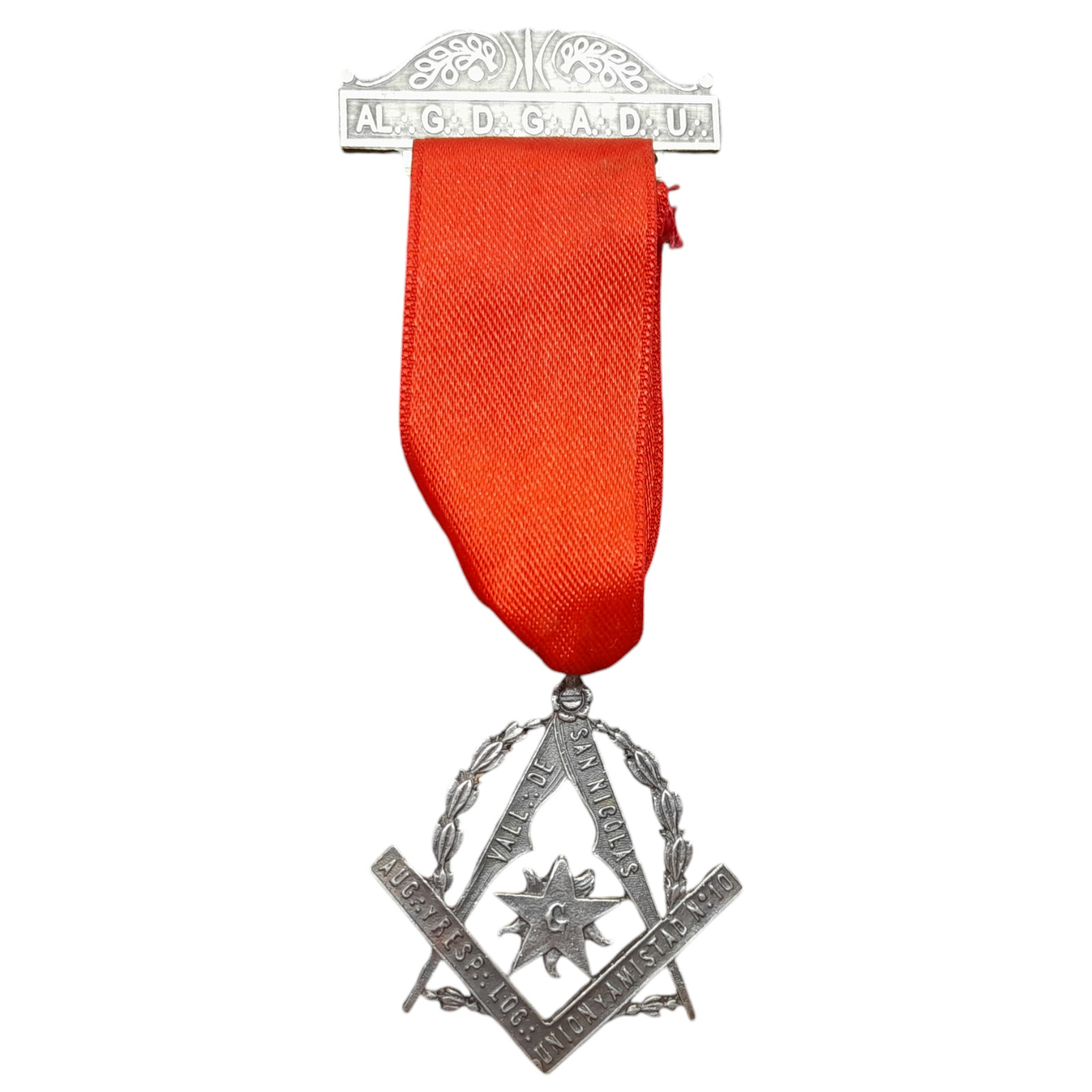 Rare Vintage 1940’s Masonic ‘Lodge Union and Friendship’Medal w/Ribbon Argentina