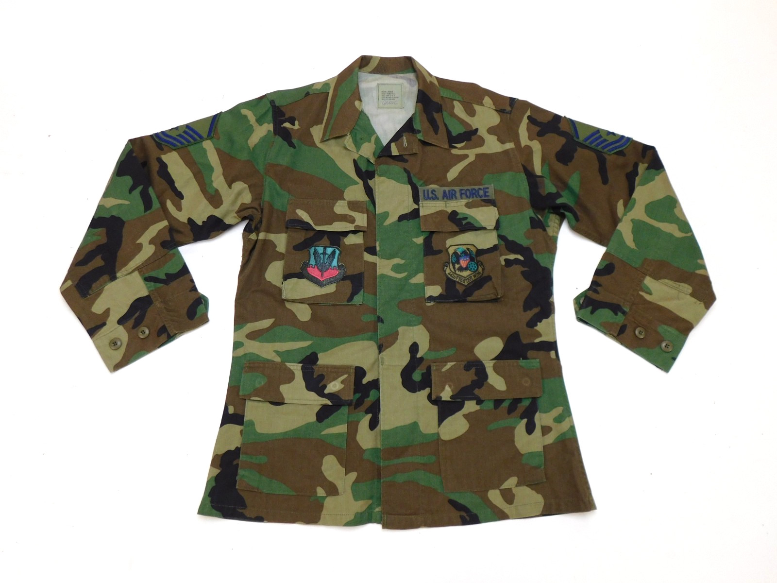 US Air Force BDU Woodland Combat Coat Medium R Twill 442nd Fighter Command 1999