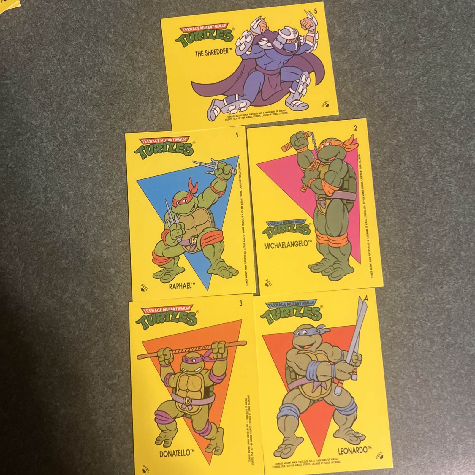 Topps 1989 Teenage Mutant Ninja Turtles Series 1 Stickers-TMNT, Shredder-vintage