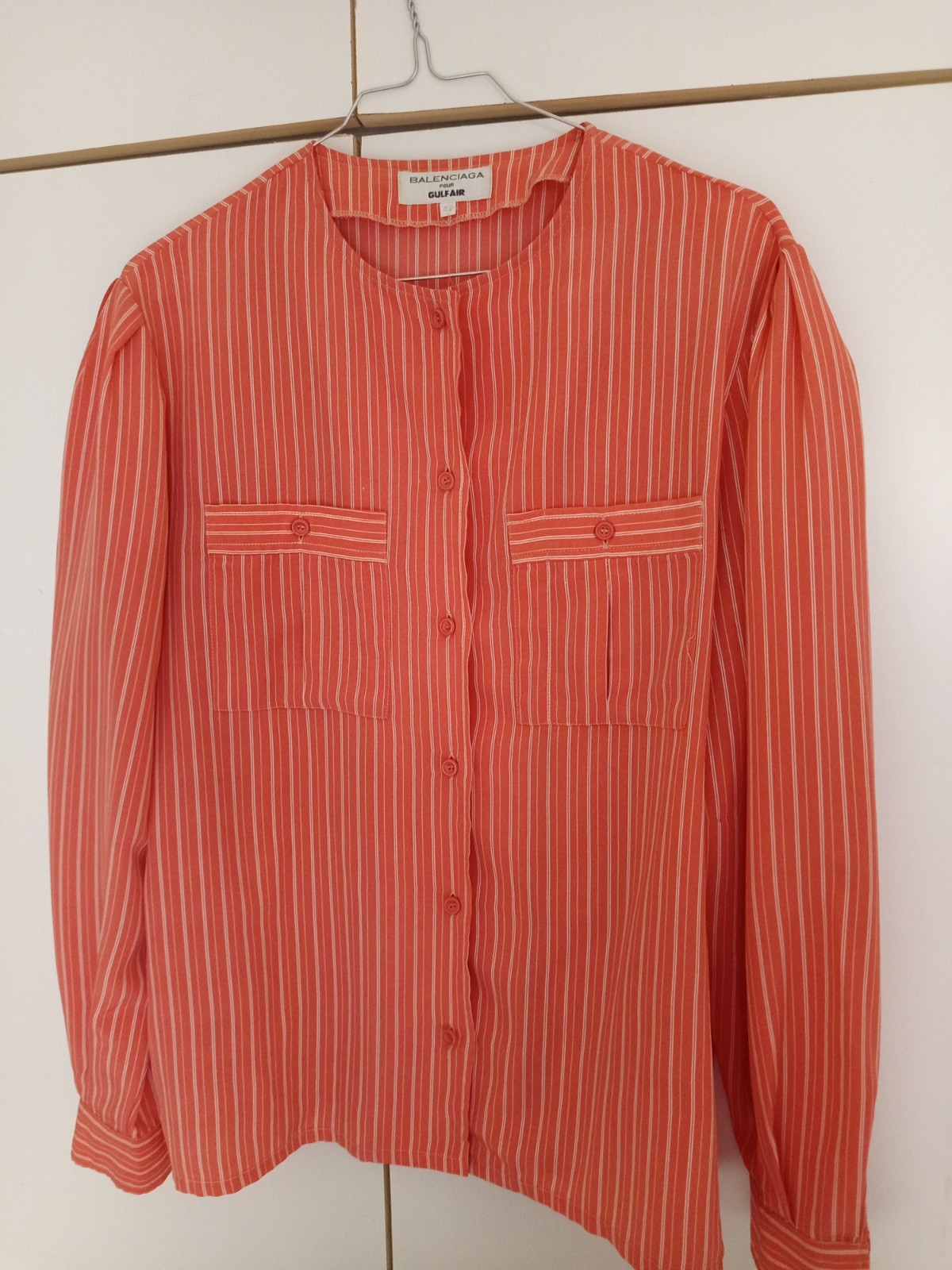 Balenciaga pour Gulf Air,  Ultra Rare Vintage 1990 Crew Blouse Shirt Size 42