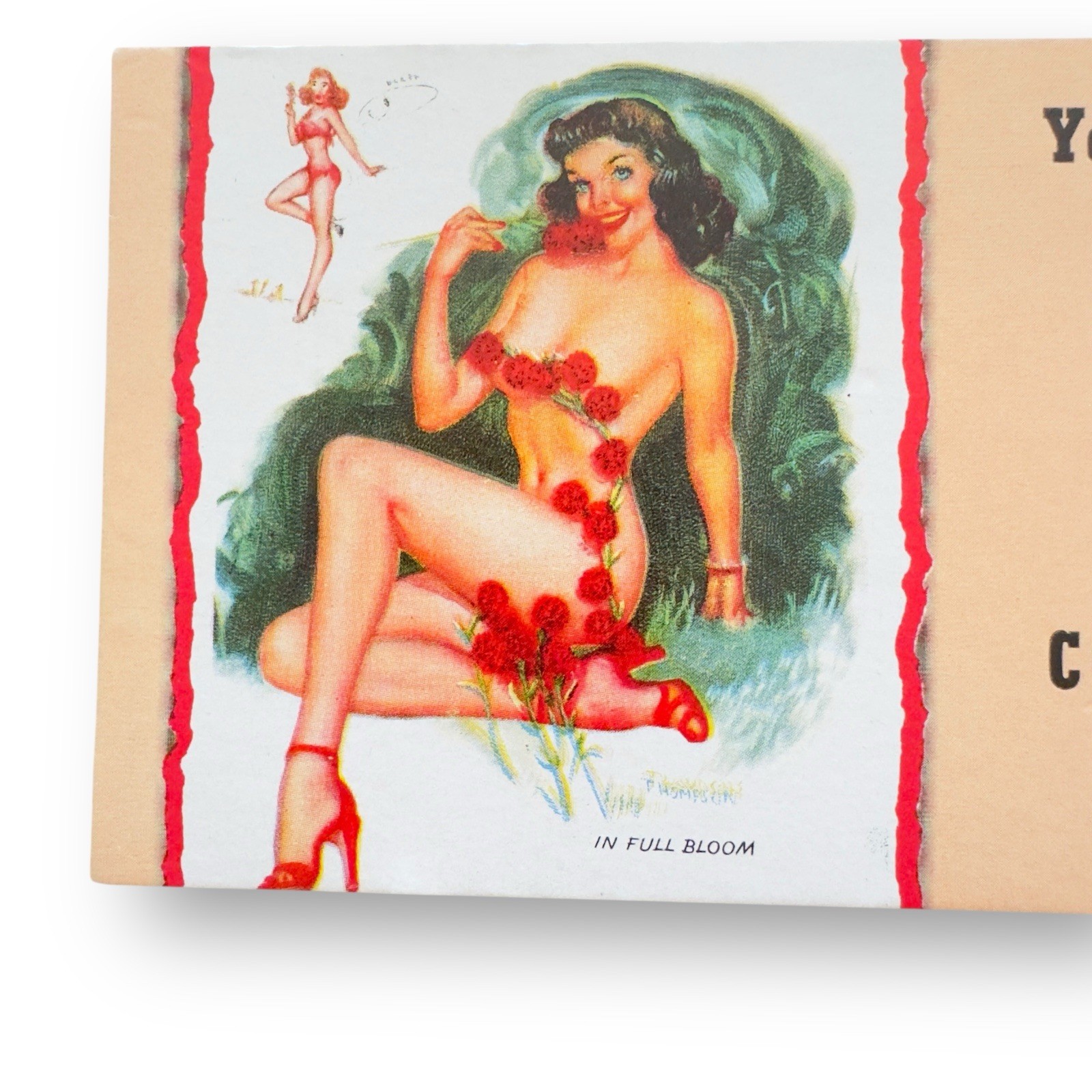 Vintage 1950s Pin-Up Blotter Art  T.N. Thompson “In Full Bloom” Cohen Cheesecake