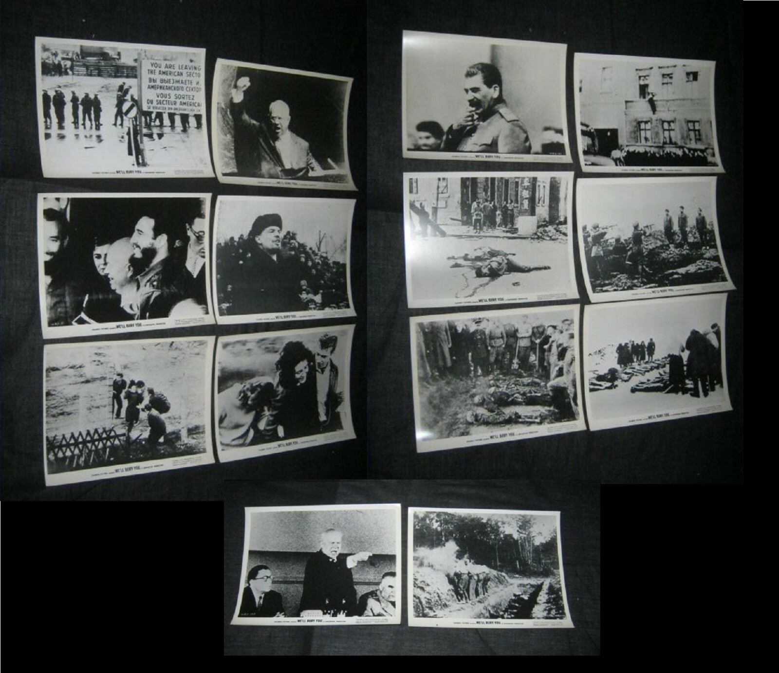 WE'LL BURY YOU Press Kit Photos COMMUNIST DOCUMENTARY KHRUSHCHEV CASTRO $13 Each