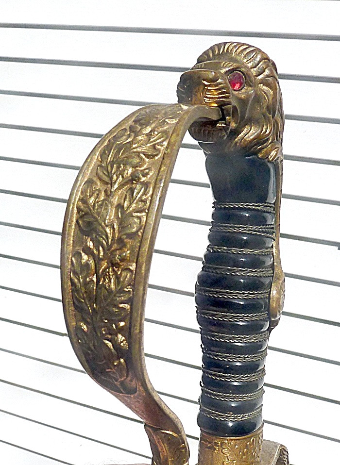 WWI Imperial German Lion's Head Cavalry Officer's Sword by Carl Eickhorn
