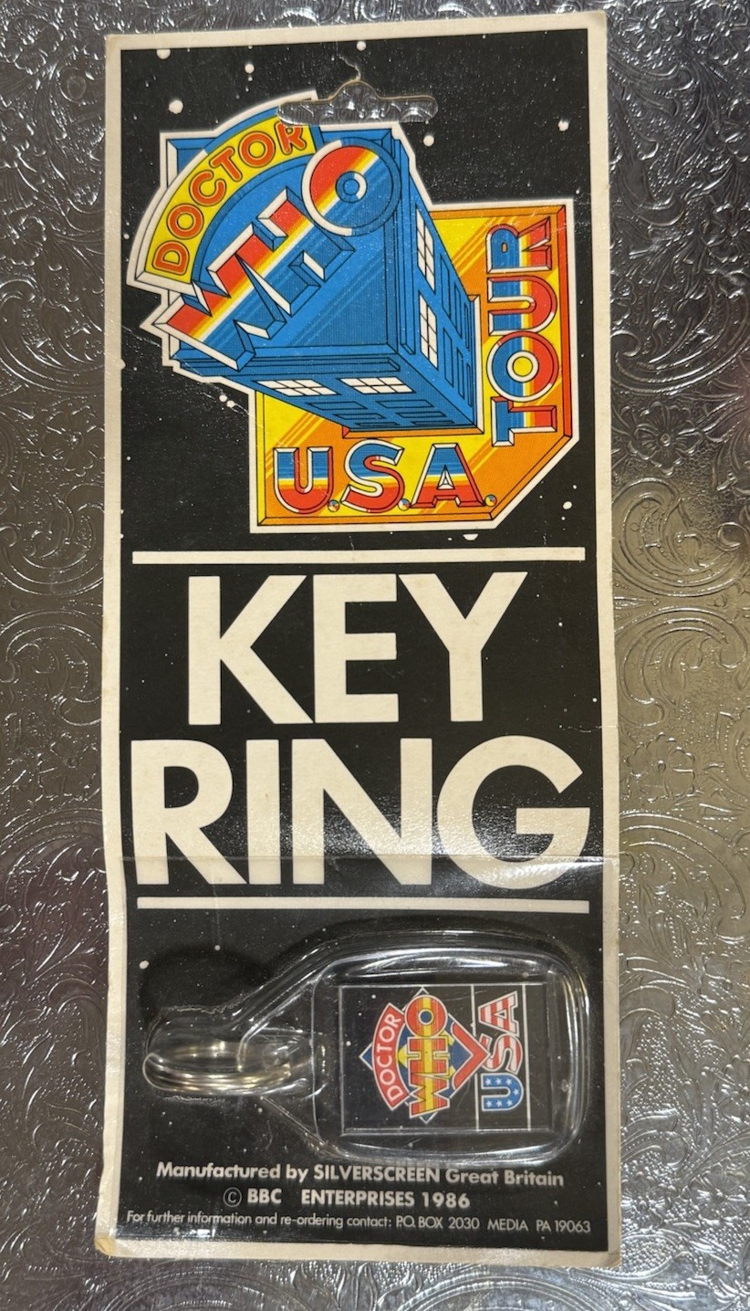 Doctor Who USA TOUR Key Ring Original Packaging Sealed 1986