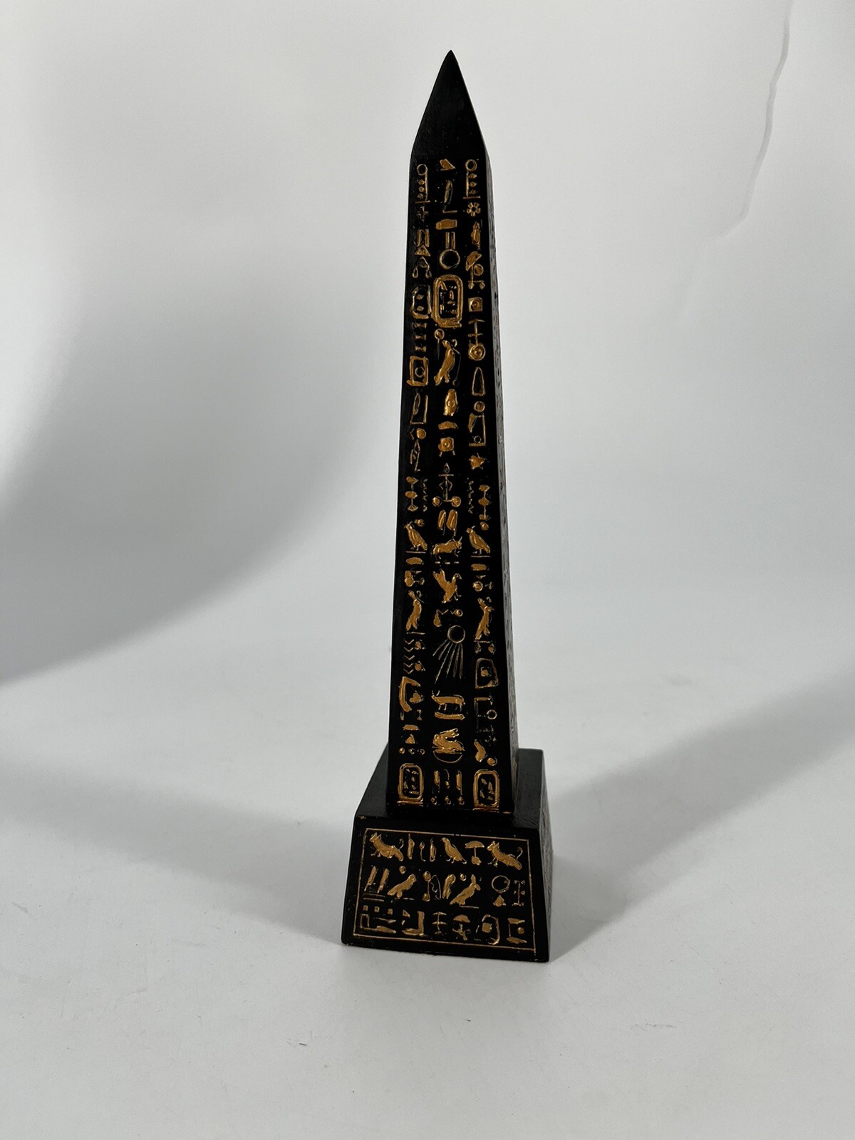 Egyptian Obelisk black with gold hieroglyphics NIB