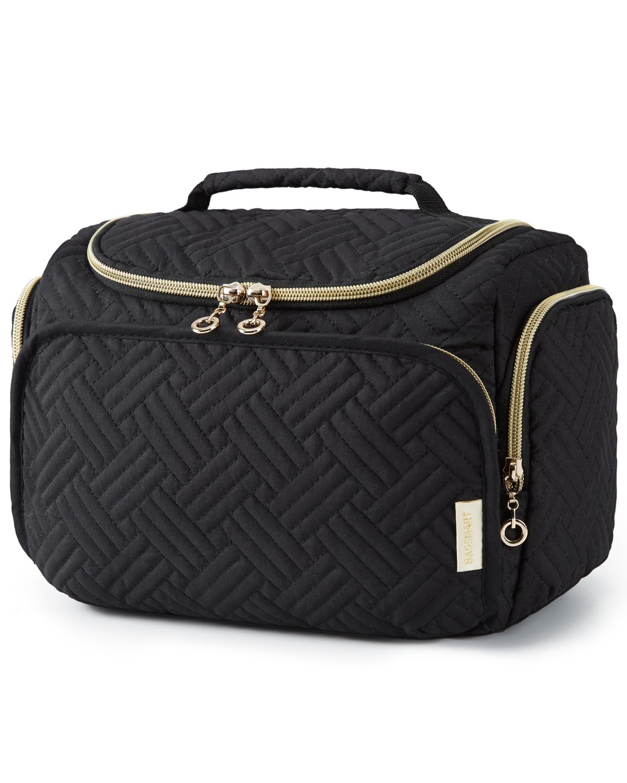 BAGSMART Travel Toiletry Bag, Large Wide-open Bag for Large, Black 