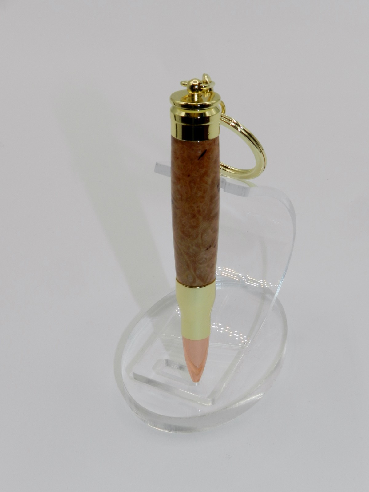 Handmade  Bullet Secret Compartment Key Chain. Made with Kanista Burl. #127