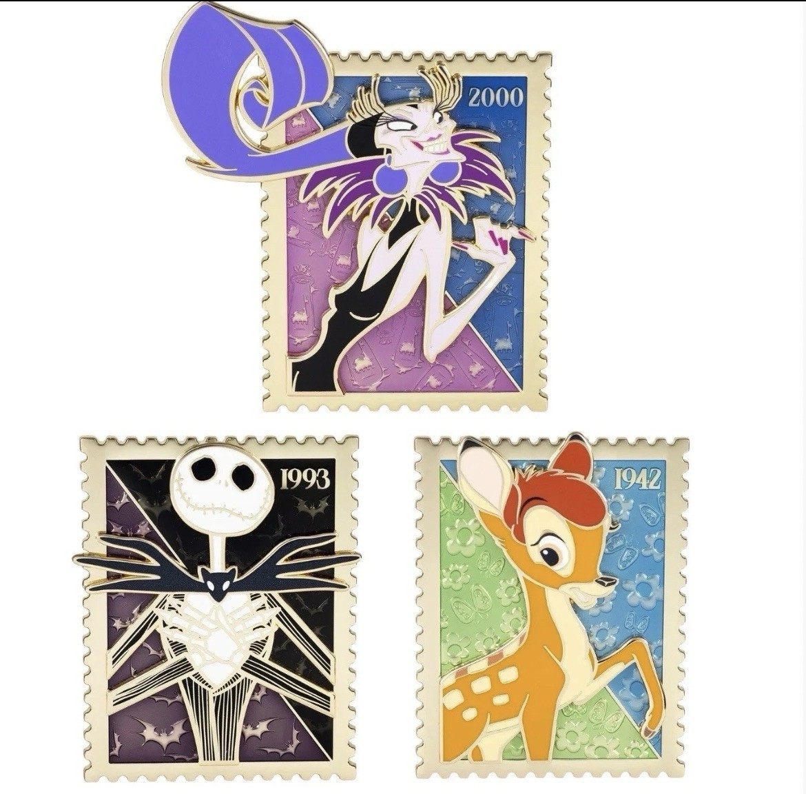 PALM Disney Royal Stamp Wave 5 Jack Skellington Bambi Yzma Jumbo Pins
