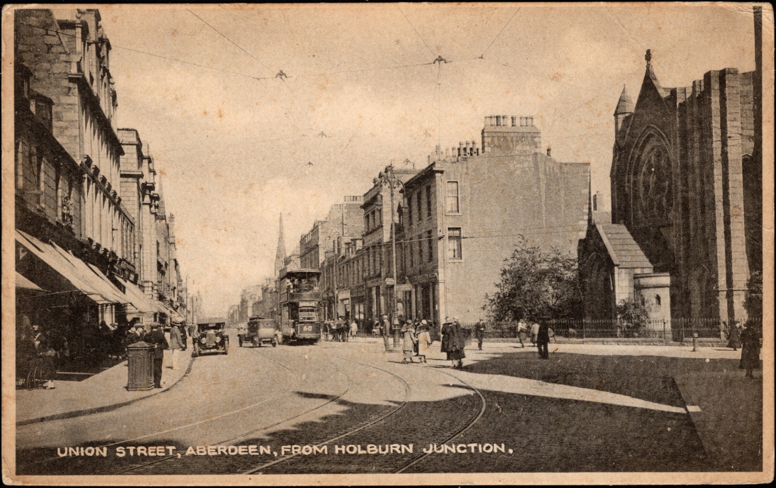 Union Street Aberdeen Scotland Edwardian Tram Street Scene