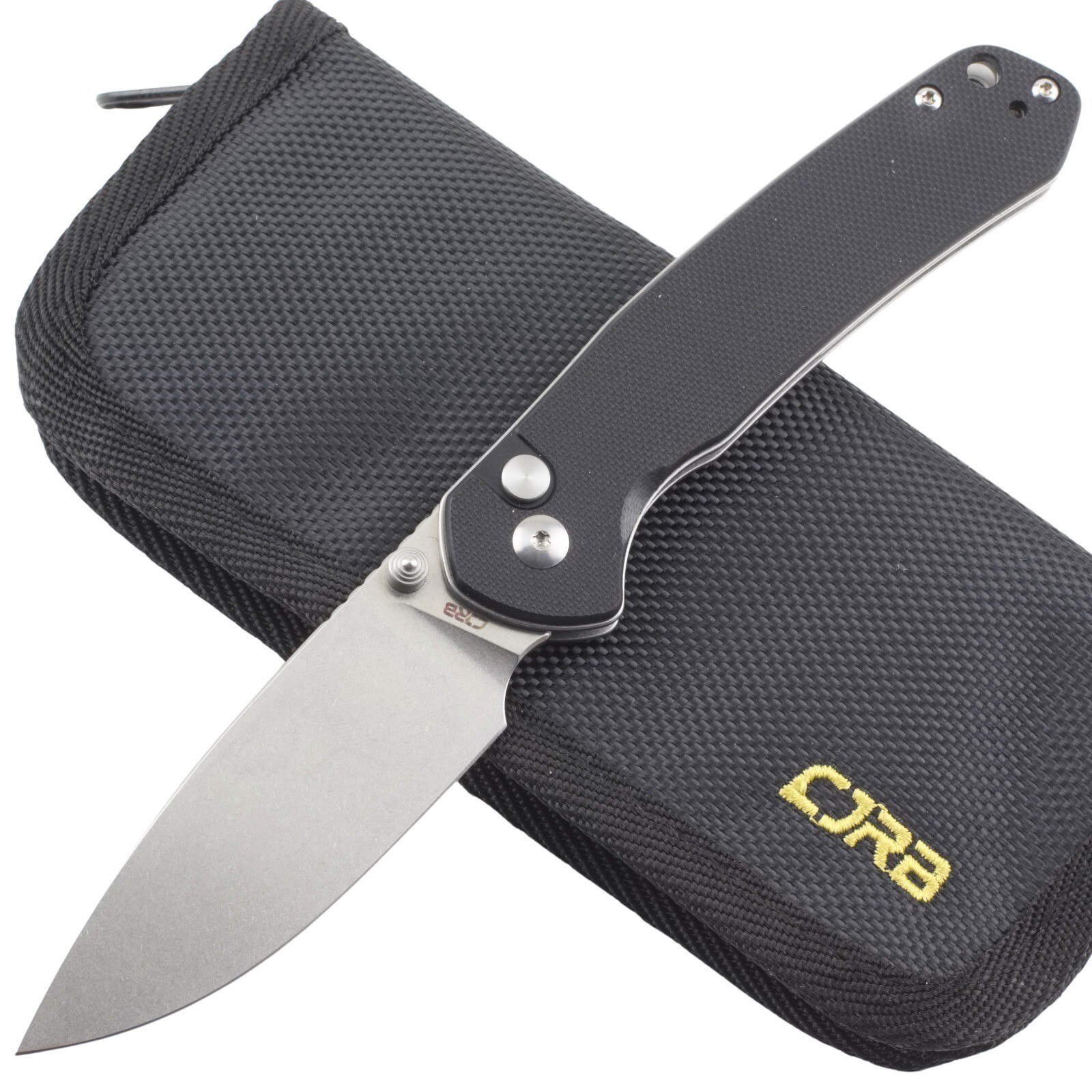 CJRB Pyrite Black G10 Handle Folding Knife AR-RPM9 Stainless Blade 4.25\