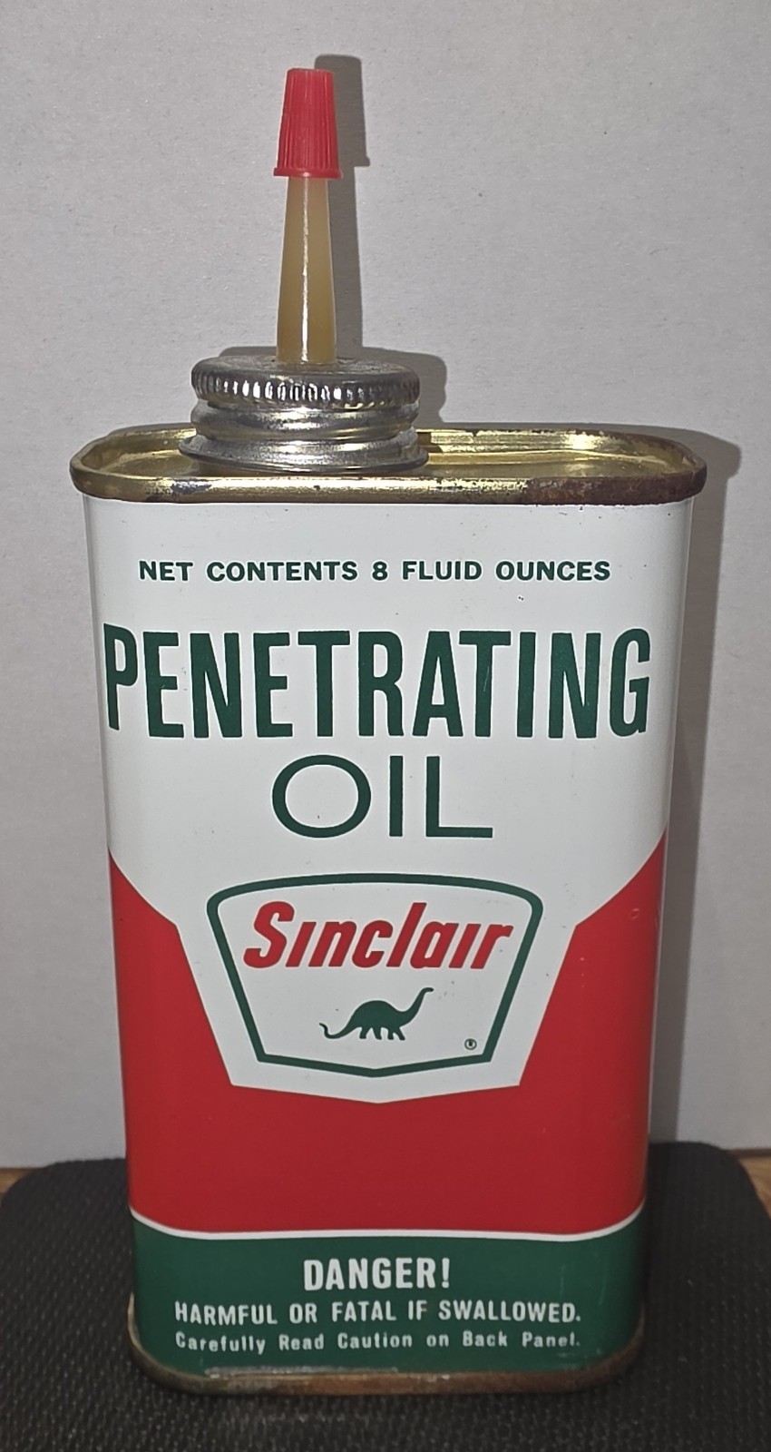 Vintage 50's-60's Sinclair Penetrating Oil Tin, Uncut/Full Nice