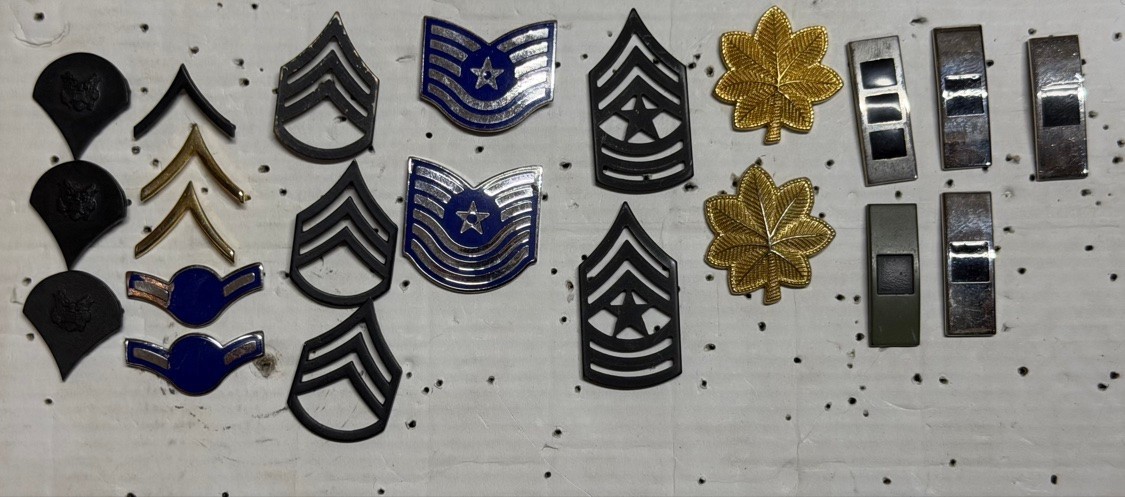 Lot 22 US Military Army Air Force Rank Insignia Warrant Bars Sergeant Major US