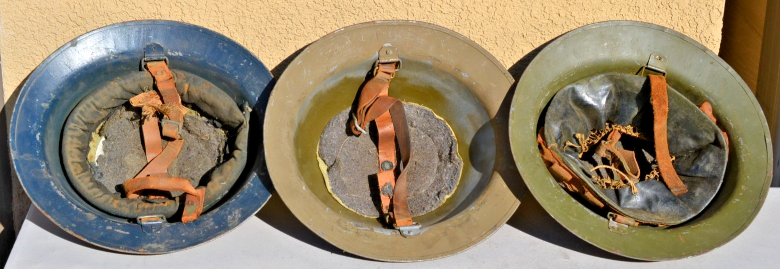 LOT OF 3 WW1 US ARMY  DOUGHBOY HELMET ALL ORIGINALS US MILITARY WWI GREAT WAR