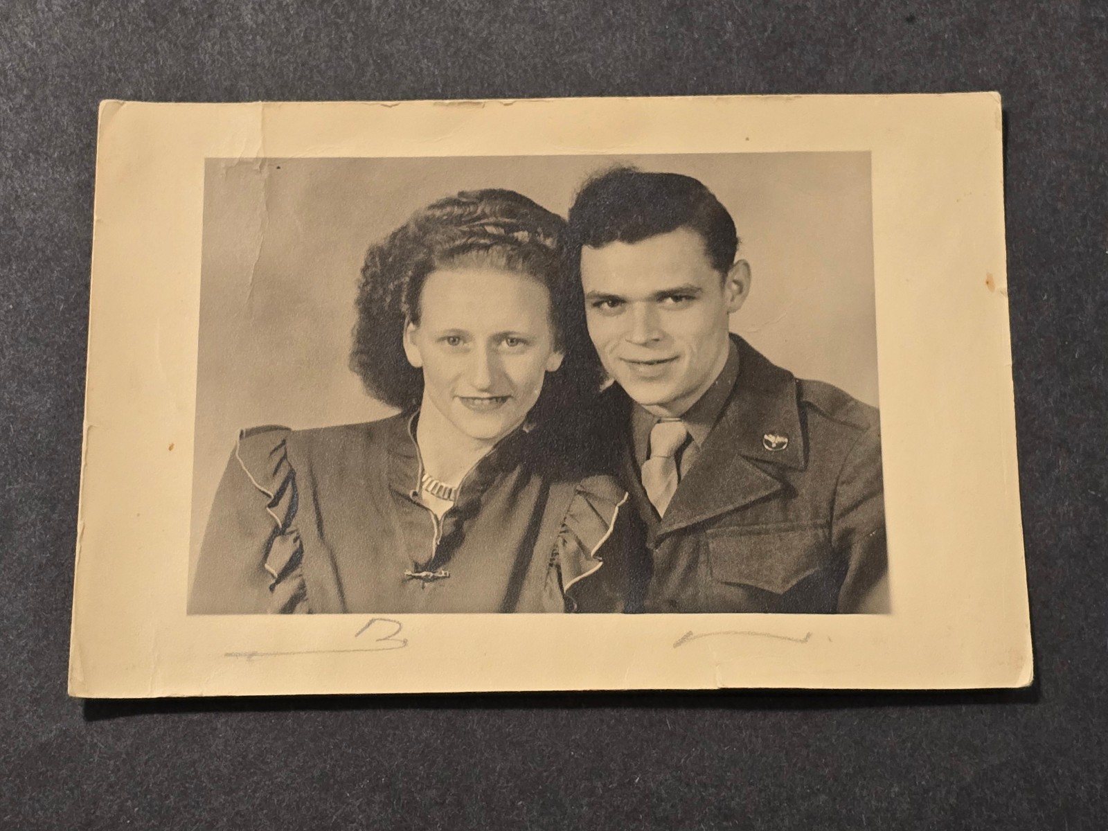 WWII US Occupation Germany Photo GI Soldier With German Girlfriend Portait