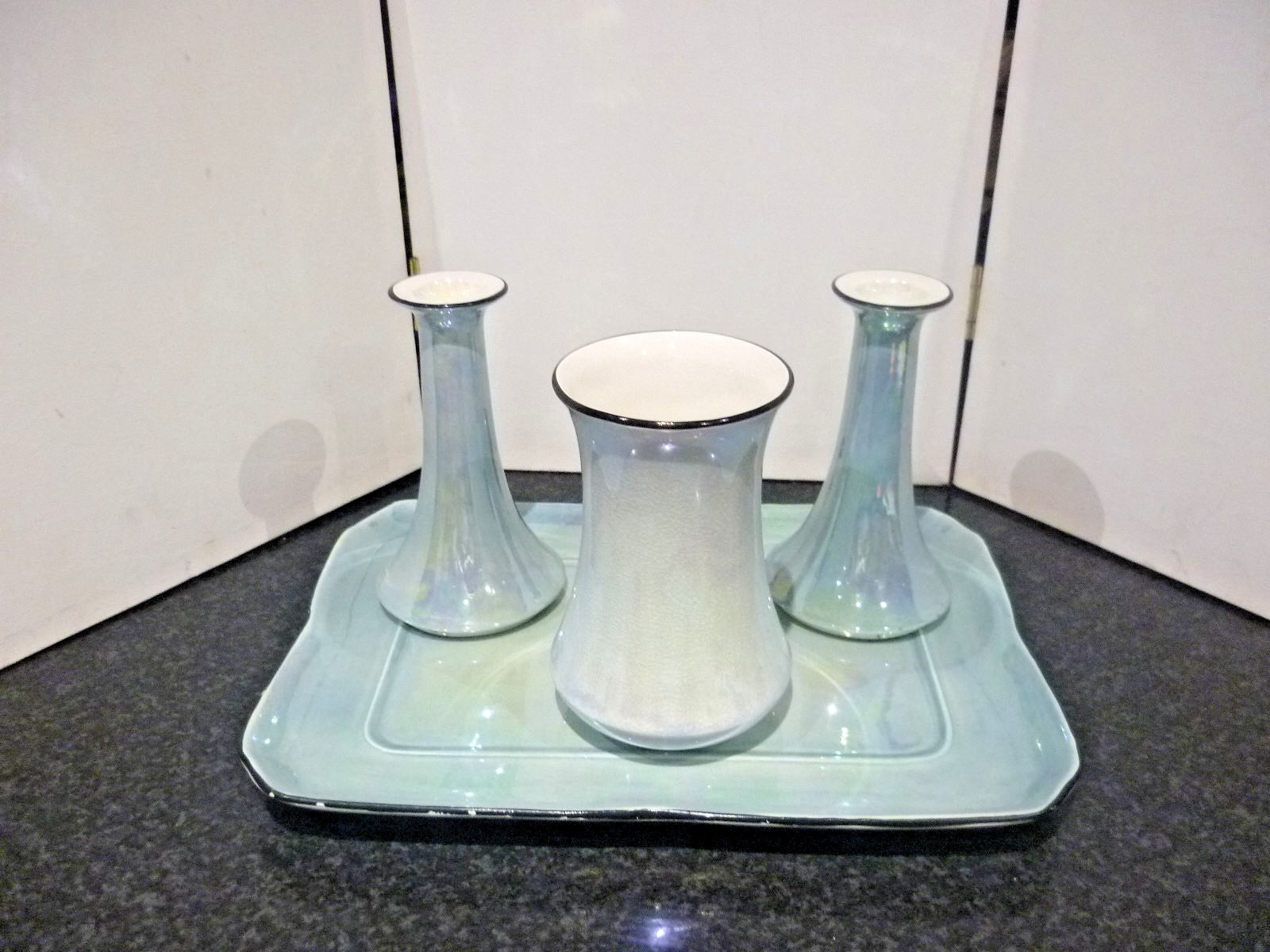 Art Deco Luster ware 4 piece Vanity set