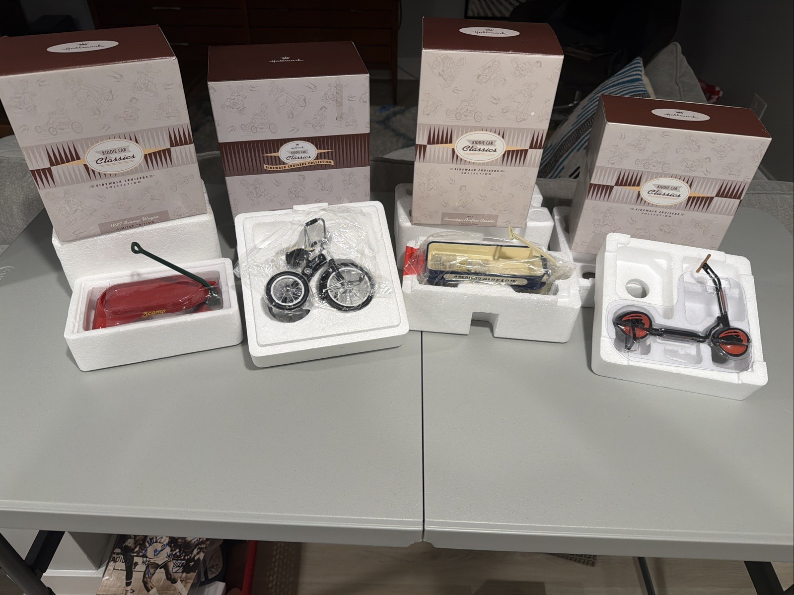 4 New Hallmark Kiddie Car Classics Sidewalk Cruisers Collection Hopalong Cassidy