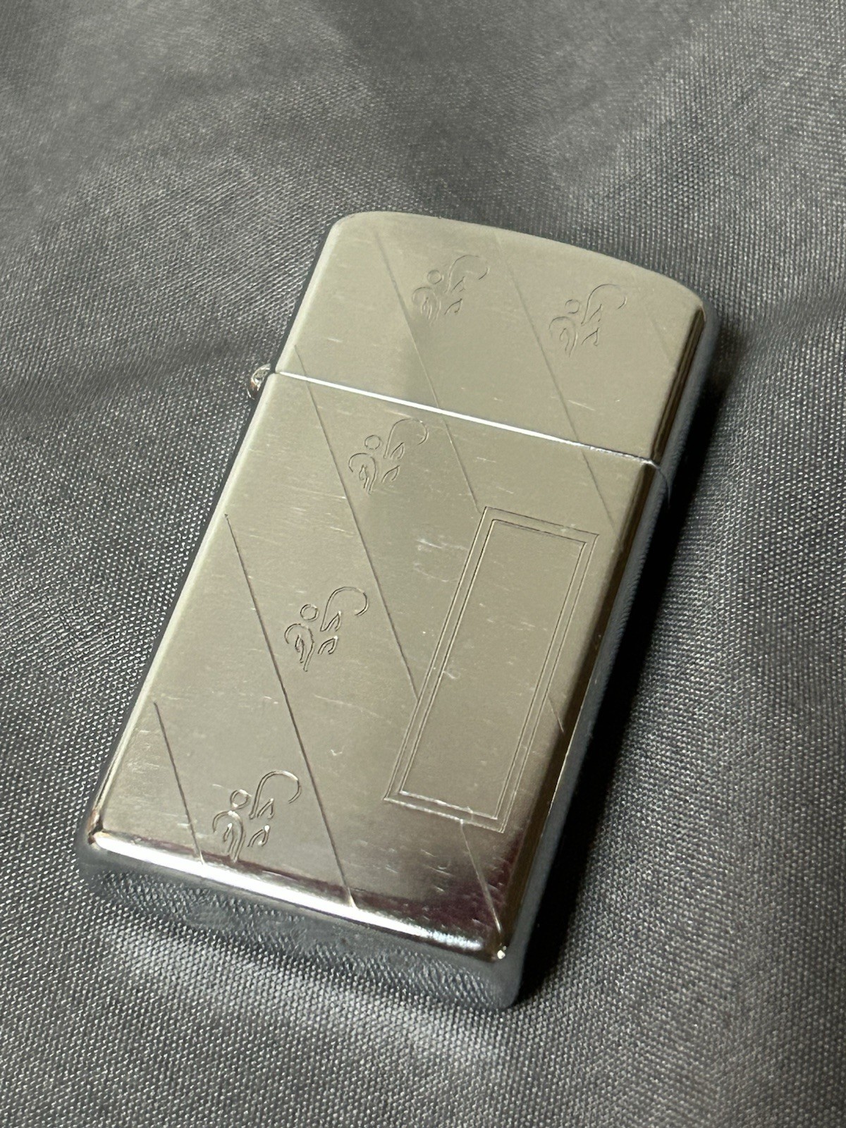 Vintage 1956 Zippo Slim Chrome Lighter TESTED - WORKING