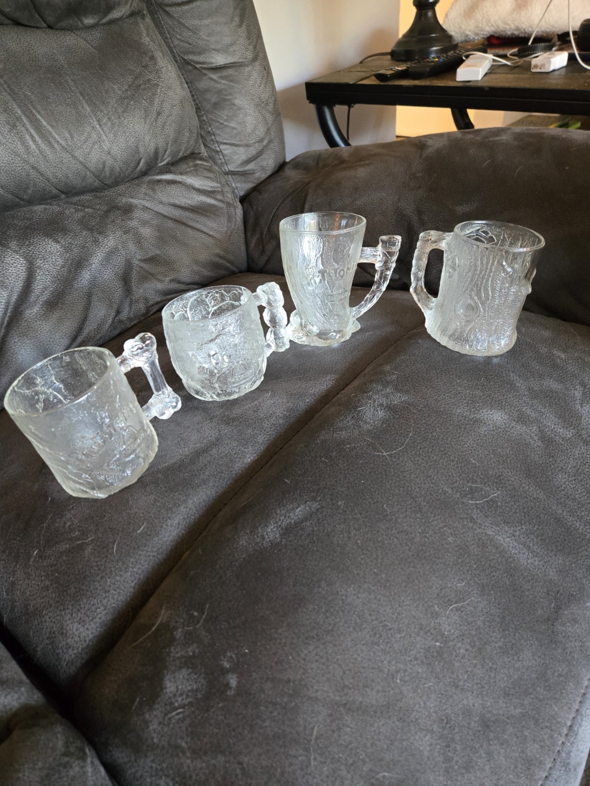 Complete Set 4 Vintage 1993 McDonald’s Flintstones Glass Mugs Cups 