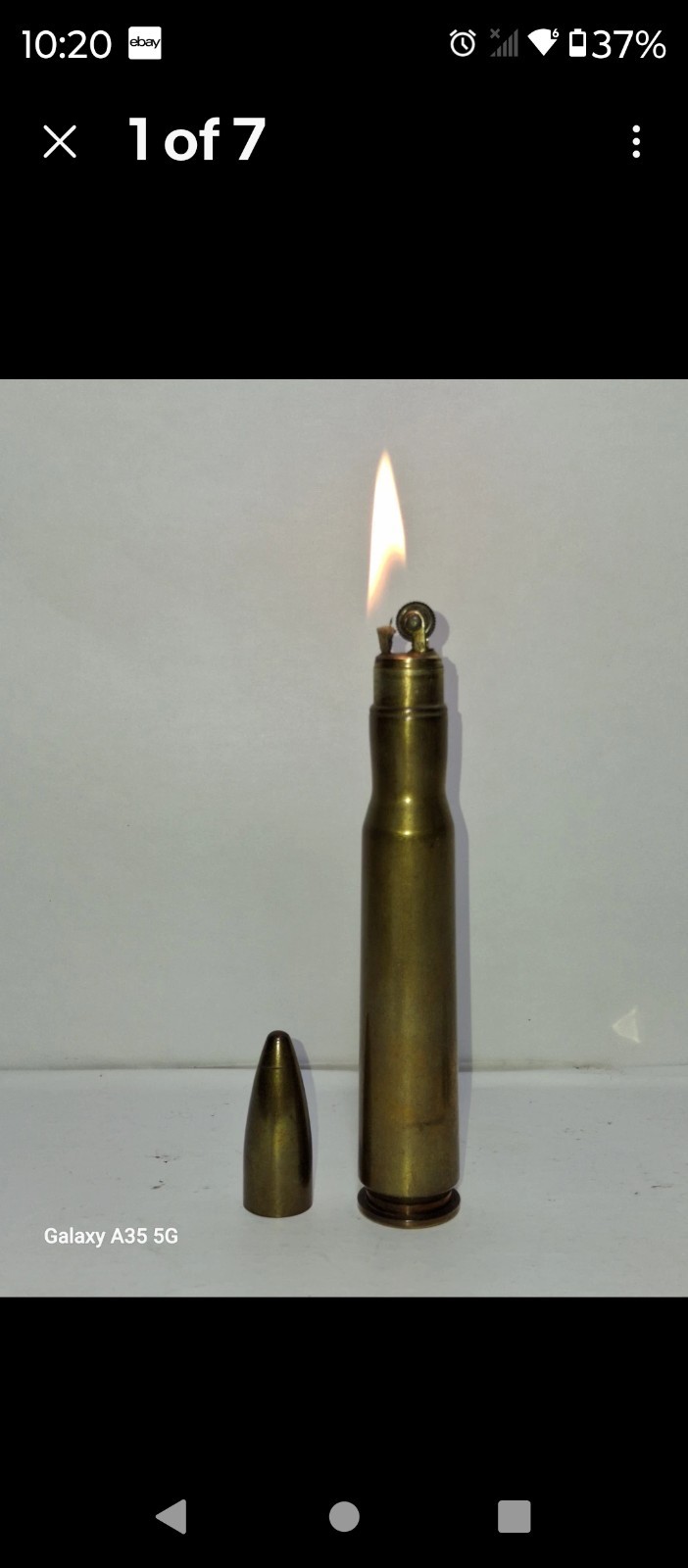 Vintage Bullet Lighter 1938 Pre WWII .50 Machine Gun Trench Art FA38 Headstamp