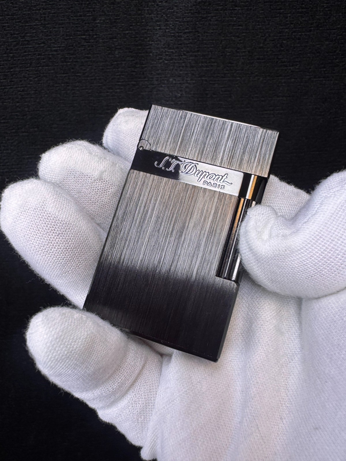 S.T. DUPONT Ligne2 Classical black Brushed vintage Lighter Ping Sound Metal