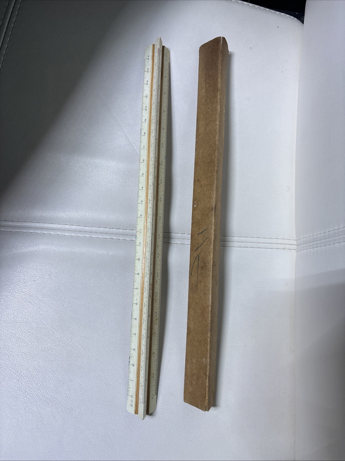 Vintage LUTZ 6-Sided Folding Ruler 60cm Hex Carpenter Tool w/ Case Germany