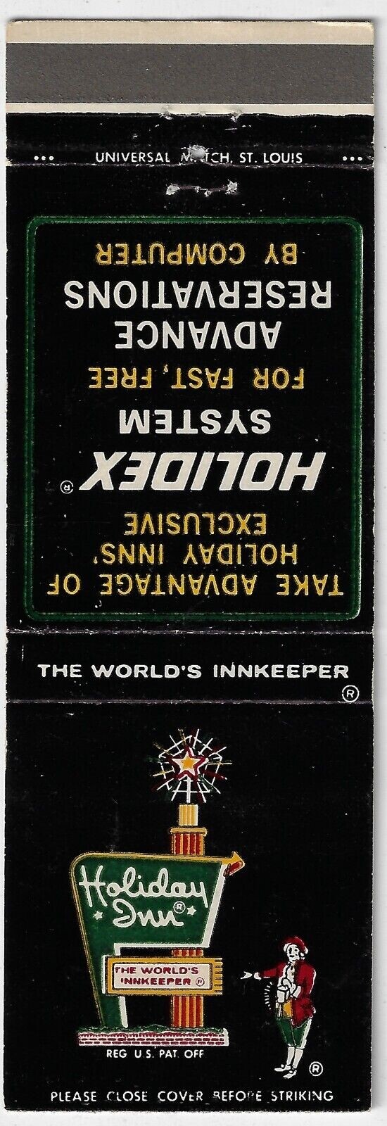 Holiday Inn Iowa Interstate 80 Iowa City Date 1967-81 FS Empty Matchcover