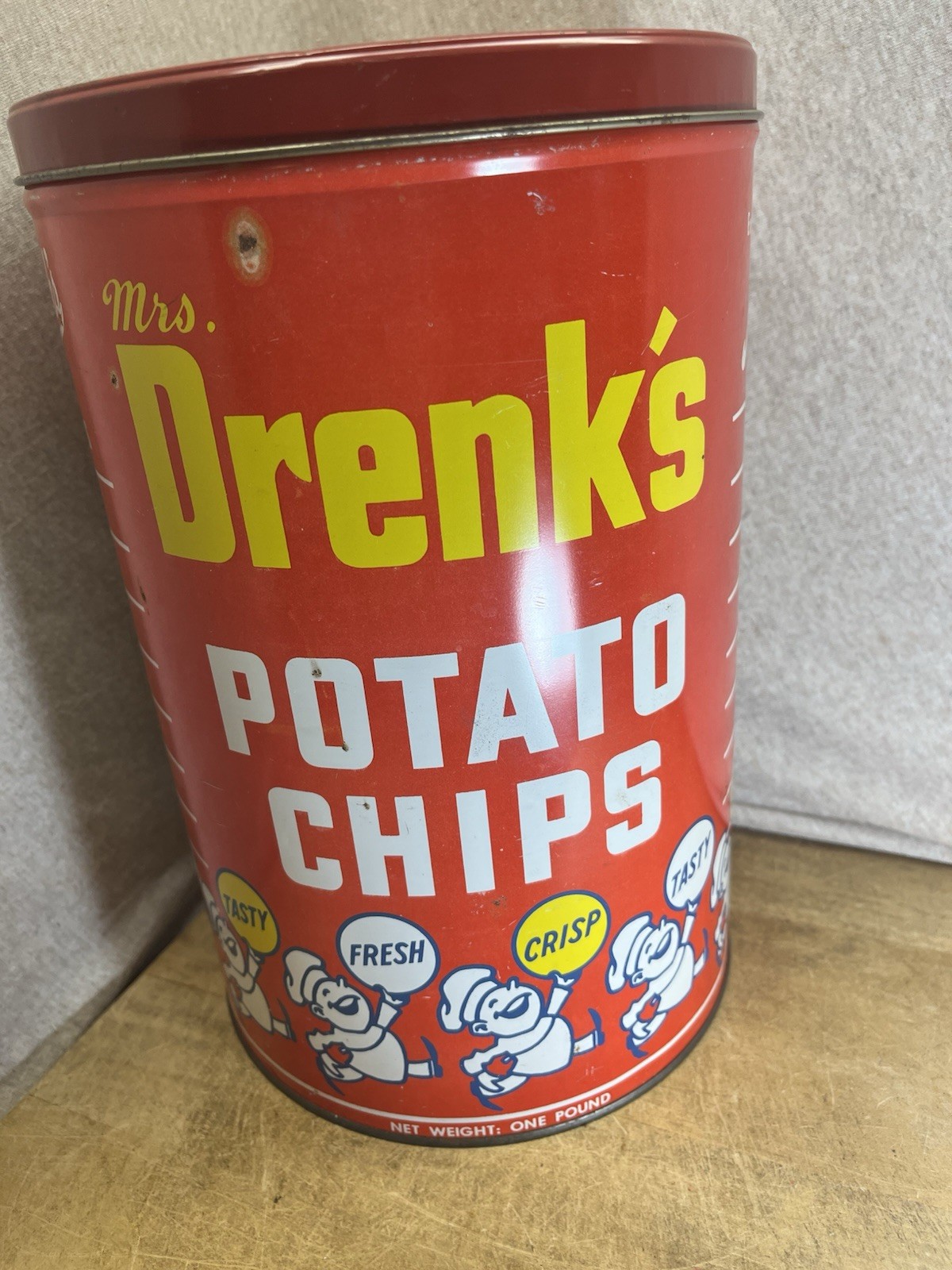 Drenks Chip Tin Vtg Empty Decor 