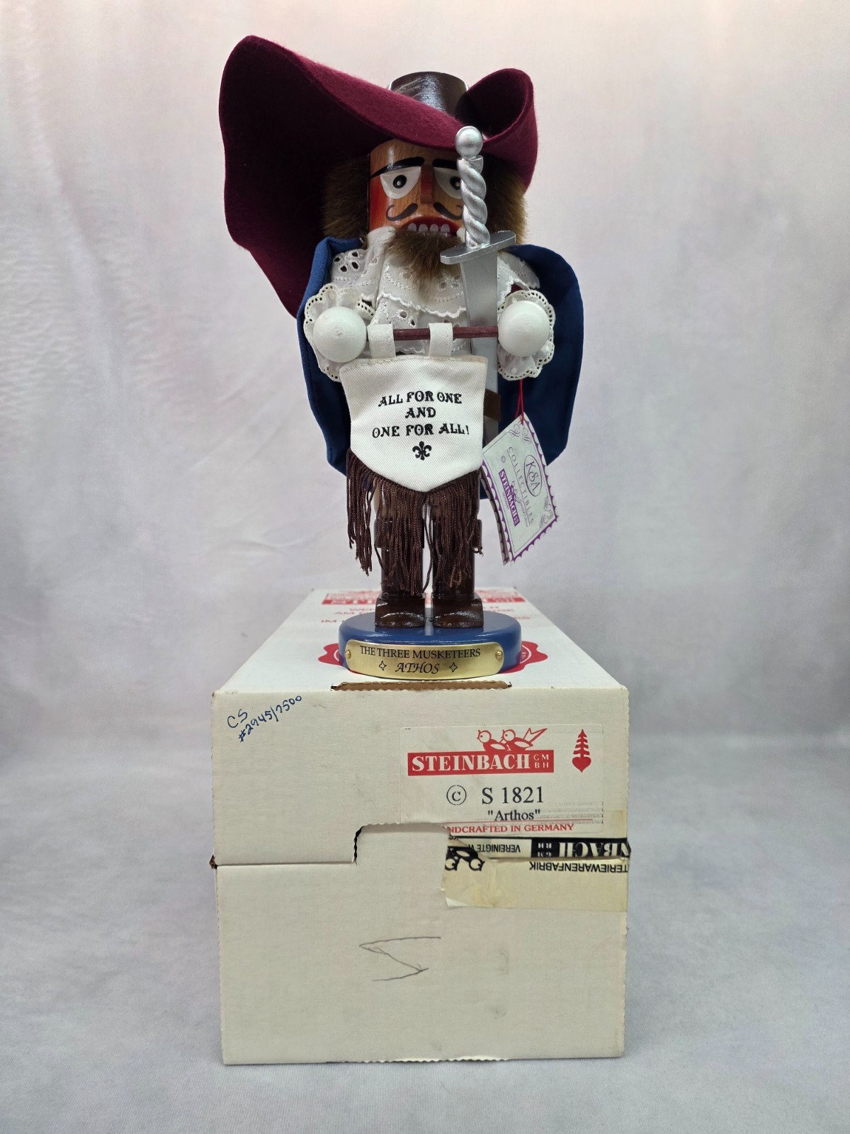 SIGNED Steinbach Athos Three Musketeers Nutcracker 12