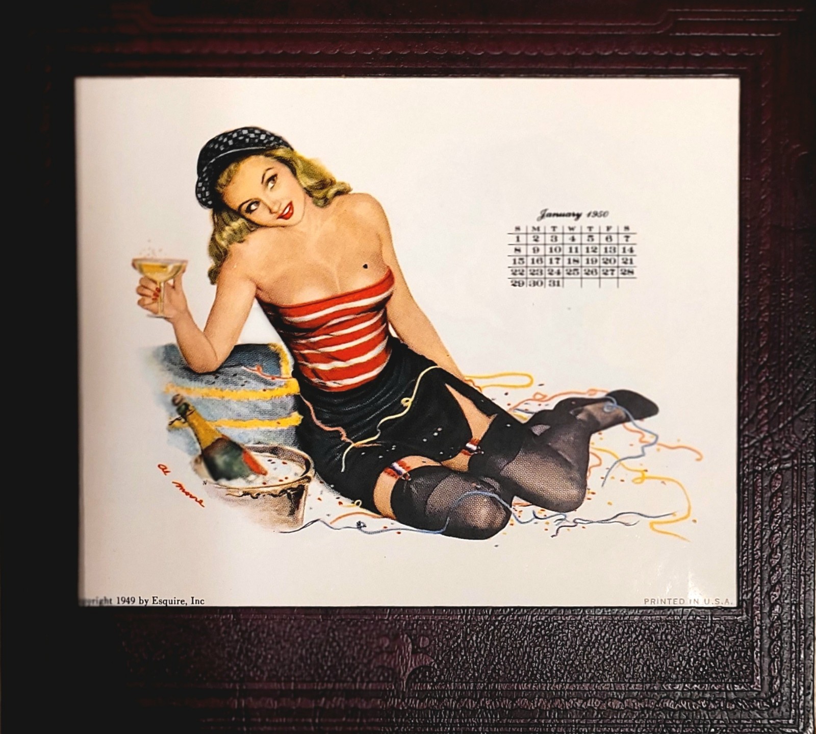 Vintage 1950 Jan-Dec ESQUIRE ORIGINAL Al Moore 12 Month Calendar SEE ALL PHOTOS