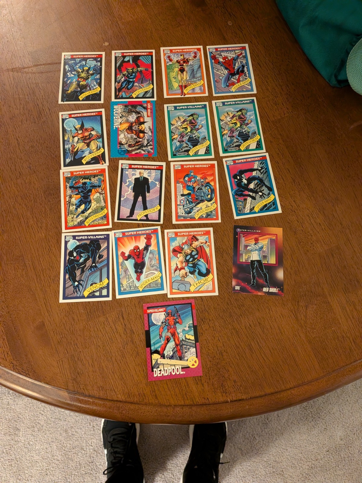 Impel 1991-1992 Marvel Super Heroes 17-Card Lot Spider-Man, dead pool, Wolverine