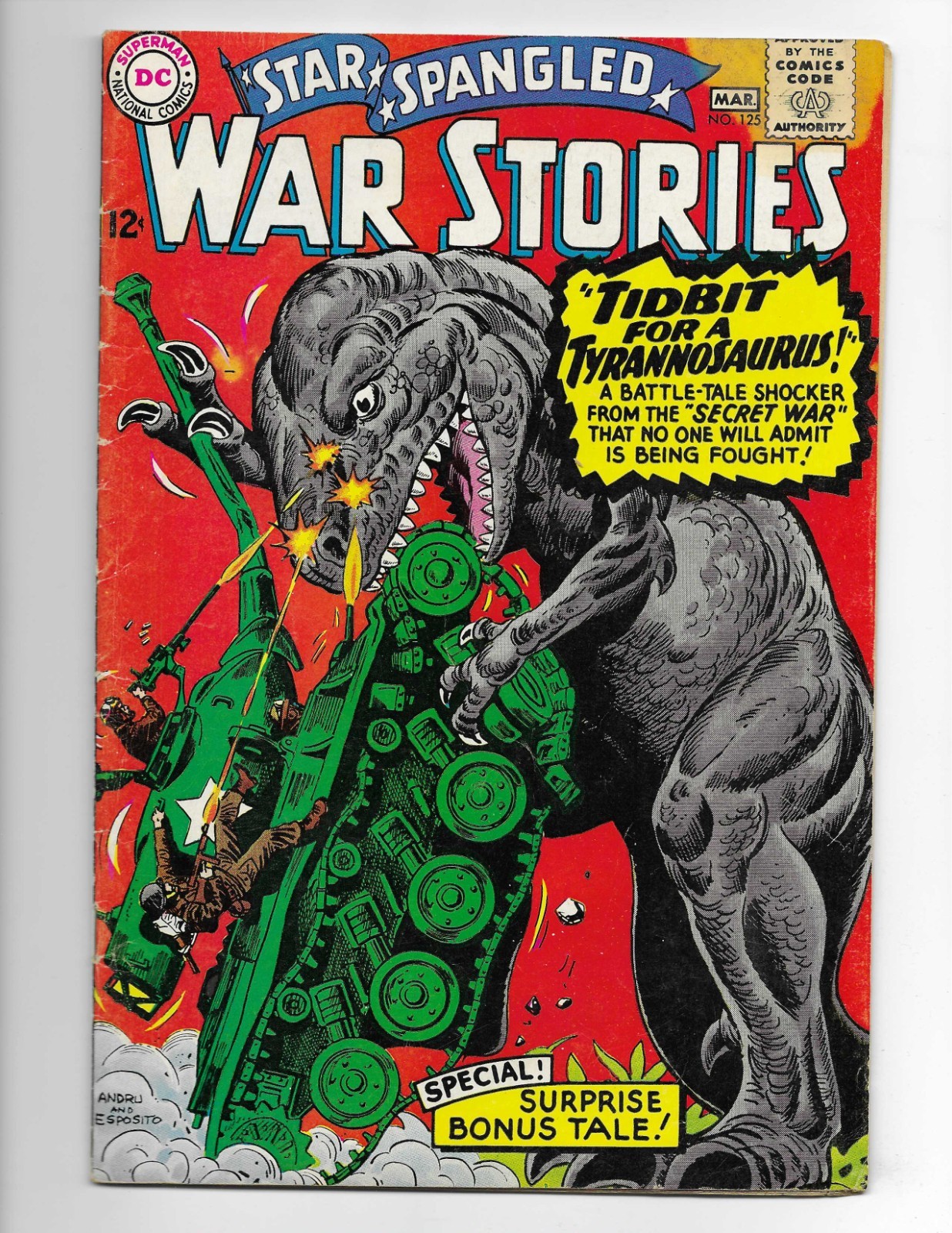 Star Spangled War Stories 125 1966 DC Comics VG 4.0 Dinosaur Cover & Story