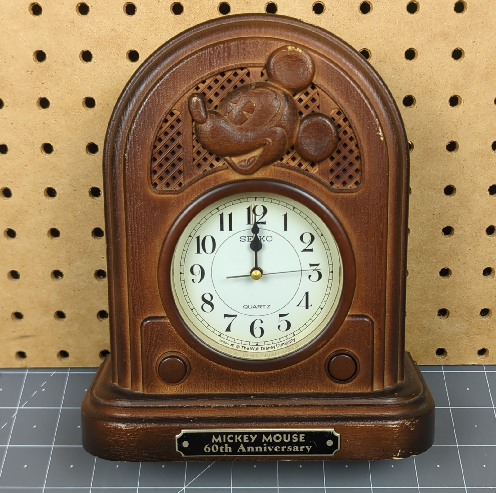 Vintage 1987 Seiko Mickey Mouse 60th Anniversary Talking Voice Alarm Clock Works