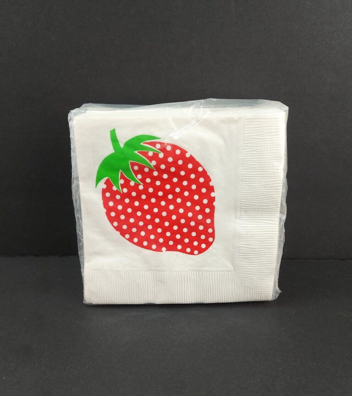 Pam Marker Vintage New Old Stock 30 Cocktail Luncheon Napkins Red Strawberry