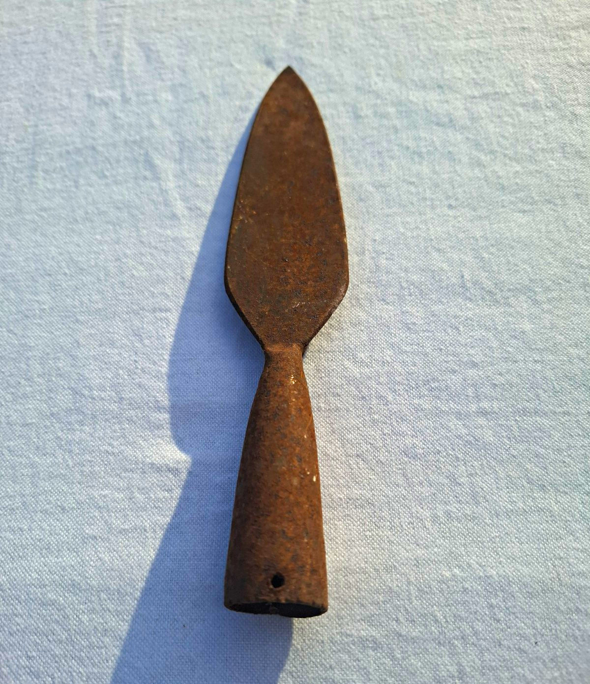 Antique Hand Forged Metal Spearhead, Museum, Display, Ornament Etc Barn Find