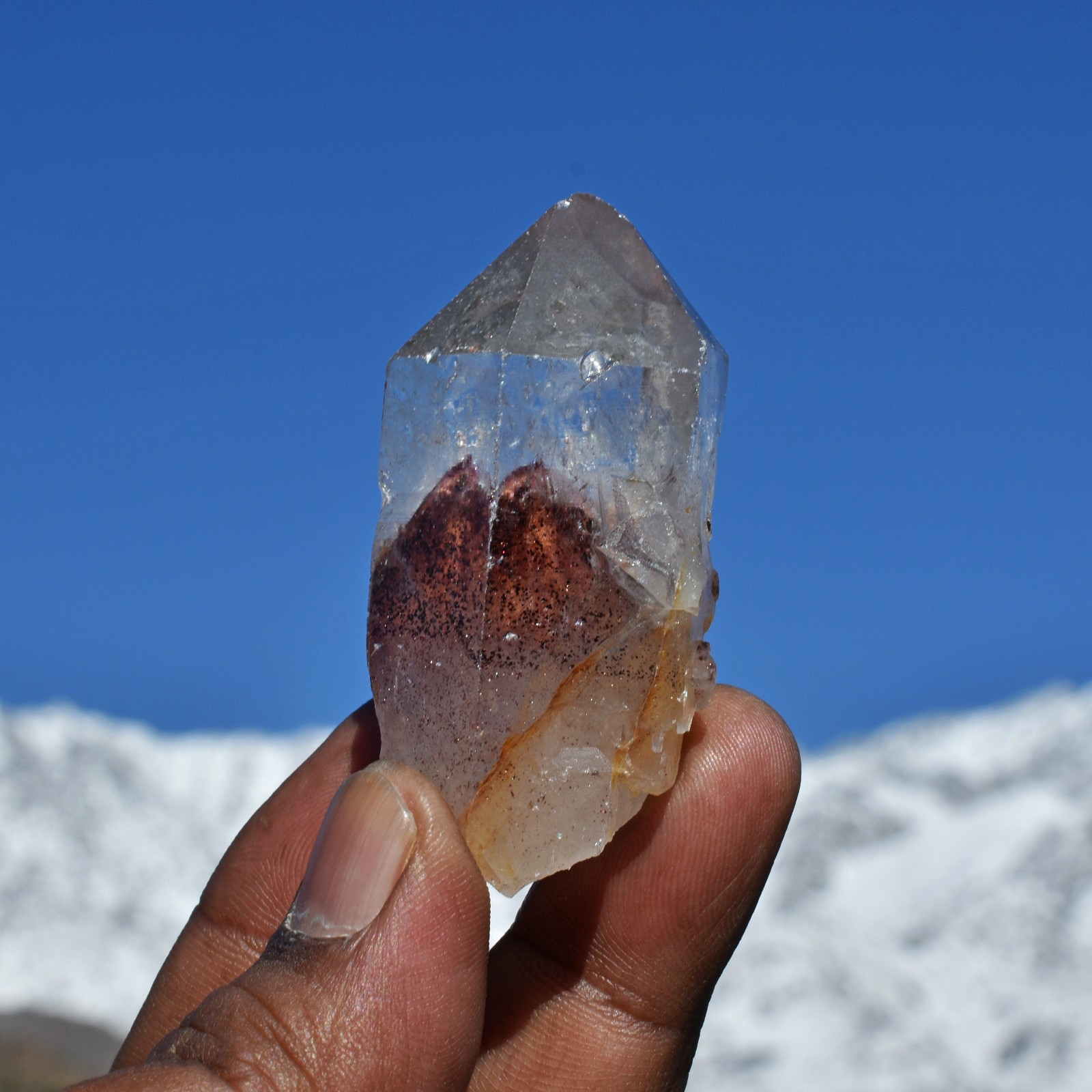 LEPIDOCROCITE TIBETAN RED PHANTOM QUARTZ TEMPLE HEART DOW CRYSTAL APERTURE KEY